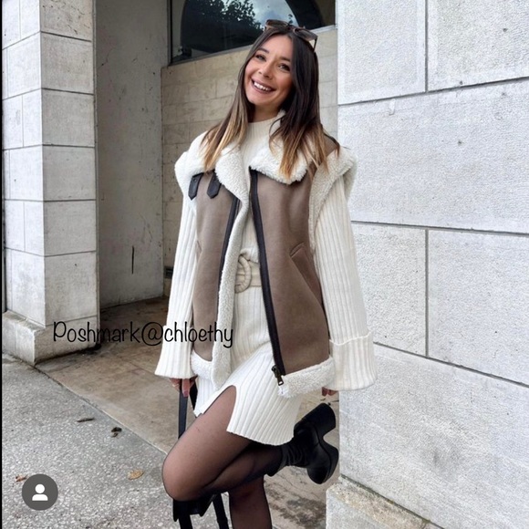 Zara COMBINATION FLEECE VEST - Picture 4 of 16